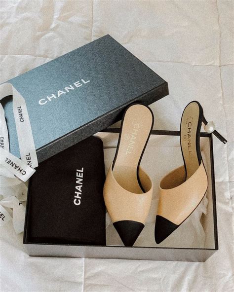 chanel mules with pearl